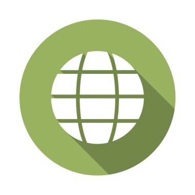 Internet tarayıcı düz simgesi beyaz arka plan, vektör, illüstrasyon izole