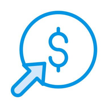 Beyaz arka plan, vektör, illüstrasyon izole düz ikonuna tıklayın başına ödeme