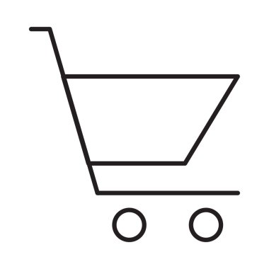 Beyaz arka plan, vektör, illüstrasyon izole düz simge arabası alışveriş