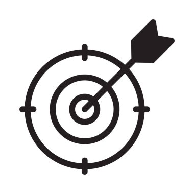 ok düz simgesi beyaz arka plan, vektör, illüstrasyon izole hedefle