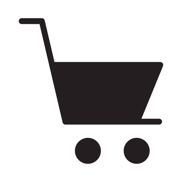 Shopping Cart Flat Ikonen Isolerad Vit Bakgrund Vektor Illustration — Stock vektor