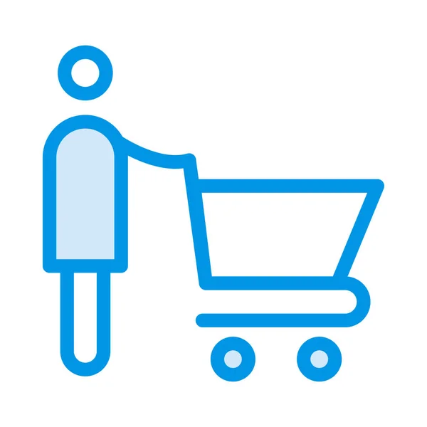 Shopping Cart Flat Icon Isolated White Background Vector Illustration — Stock Vector