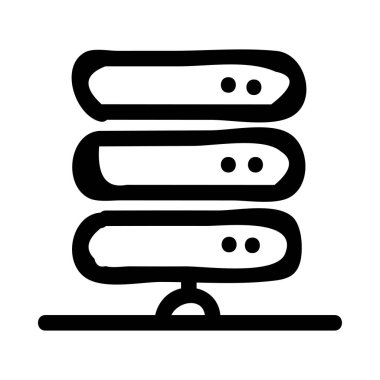 veritabanı depolama düz simgesi beyaz arka plan, vektör, illüstrasyon izole