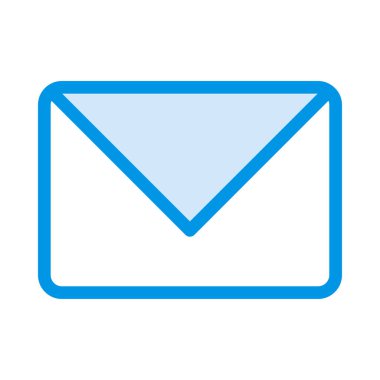 İleti düz simgesi beyaz arka plan, vektör, illüstrasyon izole