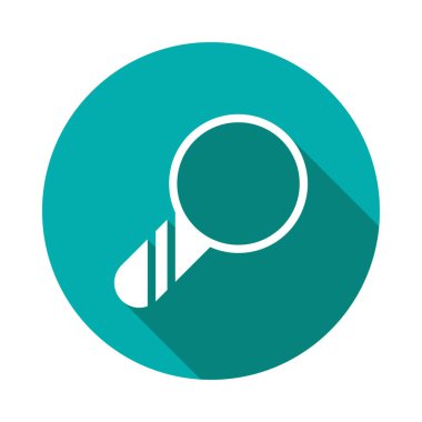 Büyüteç camı düz simgesi beyaz arka plan, vektör, illüstrasyon izole