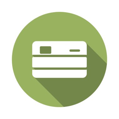 kredi kartı düz simgesi beyaz arka plan, vektör, illüstrasyon izole