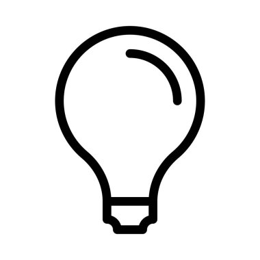 ampul düz simgesi izole beyaz arka plan, vektör, illüstrasyon, fikir kavramı 