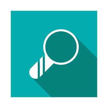 Büyüteç camı düz simgesi beyaz arka plan, vektör, illüstrasyon izole