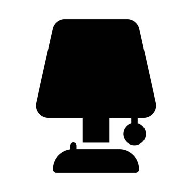 Masa lambası düz simgesi beyaz arka plan, vektör, illüstrasyon izole