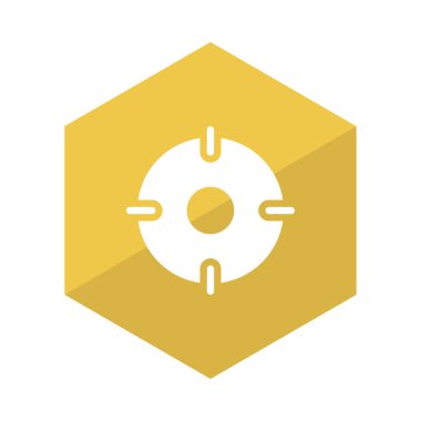 hedef düz simgesi beyaz arka plan, vektör, illüstrasyon izole