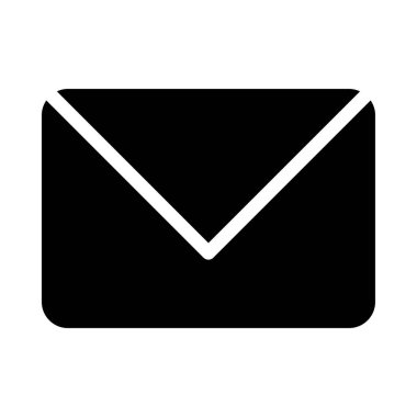 İleti düz simgesi beyaz arka plan, vektör, illüstrasyon izole