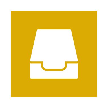 Beyaz arka plan, vektör, illüstrasyon izole çekmece düz simgesi