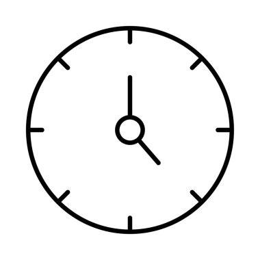 Beyaz arka plan, vektör, illüstrasyon izole saat düz simgesi