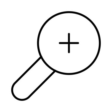 yakınlaştırma büyütme cam düz simgesi beyaz arka plan, vektör, illüstrasyon izole