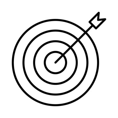 hedef düz simgesi beyaz arka plan, vektör, illüstrasyon izole