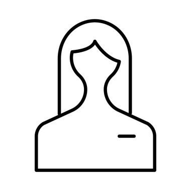 Beyaz arka plan, vektör, illüstrasyon izole kadın Kullanıcı düz simgesi