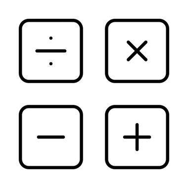 hesap makinesi düz simgesi beyaz arka plan, vektör, illüstrasyon izole