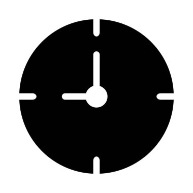 Beyaz arka plan, vektör, illüstrasyon izole saat düz simgesi