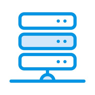 veritabanı depolama düz simgesi beyaz arka plan, vektör, illüstrasyon izole