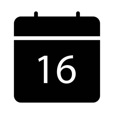 Takvim düz simgesi beyaz arka plan, vektör, illüstrasyon izole