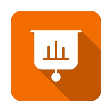 Analitik Sunum kurulu düz simgesi beyaz arka plan, vektör, illüstrasyon izole