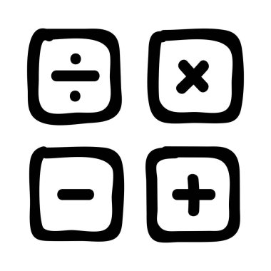 hesap makinesi düz simgesi beyaz arka plan, vektör, illüstrasyon izole