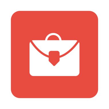 Evrak Çantası'nı düz simgesi beyaz arka plan, vektör, illüstrasyon izole