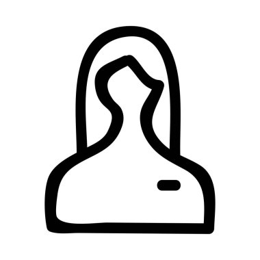 Beyaz arka plan, vektör, illüstrasyon izole kadın Kullanıcı düz simgesi