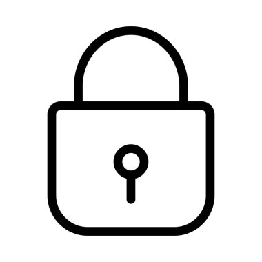 kilit düz simgesi beyaz arka plan, vektör, illüstrasyon, özel izole koruma kavramı 