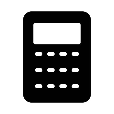 hesap makinesi düz simgesi beyaz arka plan, vektör, illüstrasyon izole