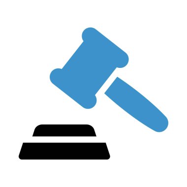 Açık artırma çekiç düz simgesi beyaz arka plan, vektör, illüstrasyon izole