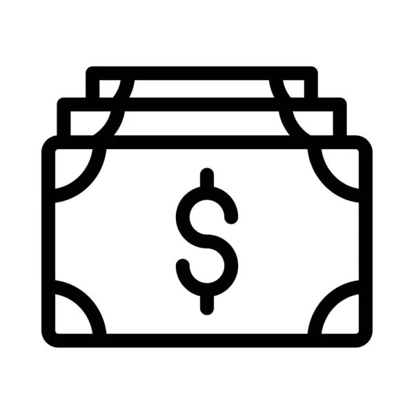 Dollarnoten Flaches Symbol Isoliert Auf Weißem Hintergrund Vektor Illustration Bargeldkonzept — Stockvektor