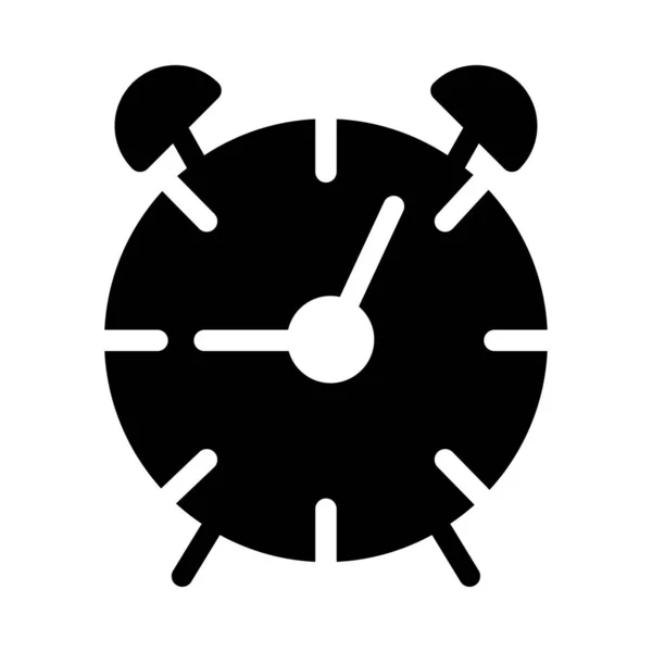 Reloj Despertador Icono Plano Aislado Sobre Fondo Blanco Vector Ilustración — Vector de stock