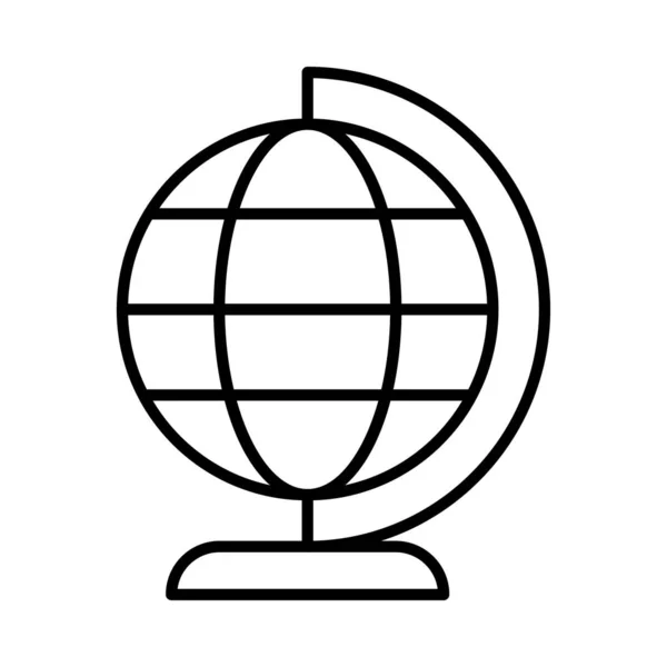 Icône Plate Globe Isolé Sur Fond Blanc Vecteur Illustration — Image vectorielle