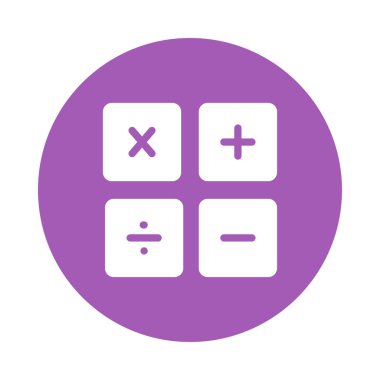 hesap makinesi düz simgesi beyaz arka plan, vektör, illüstrasyon izole