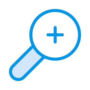 yakınlaştırma büyütme cam düz simgesi beyaz arka plan, vektör, illüstrasyon izole