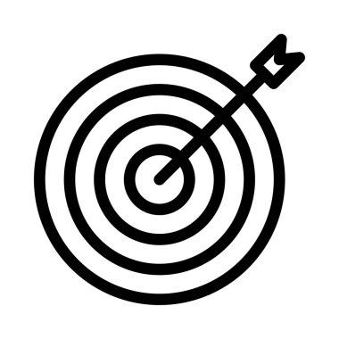 hedef düz simgesi beyaz arka plan, vektör, illüstrasyon izole