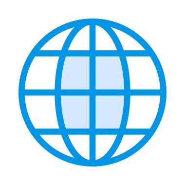 Genel tarayıcı düz simgesi beyaz arka plan, vektör, illüstrasyon izole