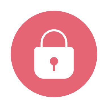 kilit düz simgesi beyaz arka plan, vektör, illüstrasyon, özel izole koruma kavramı 