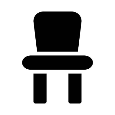 Beyaz arka plan, vektör, illüstrasyon izole sandalye düz simgesi