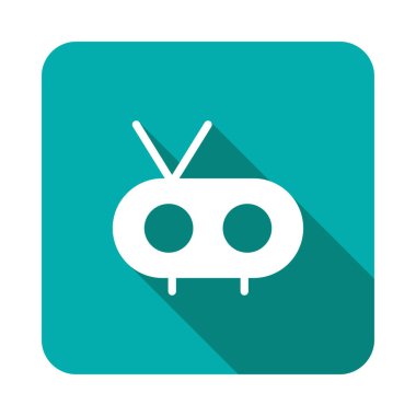 Beyaz arka plan, vektör, illüstrasyon izole beamer düz simgesi