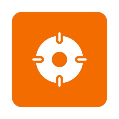 hedef düz simgesi beyaz arka plan, vektör, illüstrasyon izole