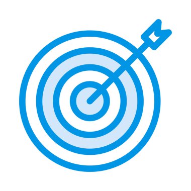 hedef düz simgesi beyaz arka plan, vektör, illüstrasyon izole