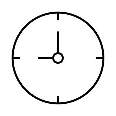 Beyaz arka plan, vektör, illüstrasyon izole saat düz simgesi