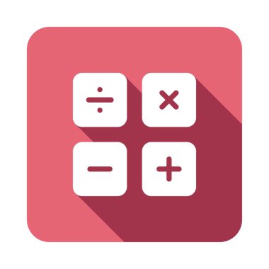 hesap makinesi düz simgesi beyaz arka plan, vektör, illüstrasyon izole