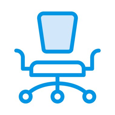 ofis sandalye düz simgesi beyaz arka plan, vektör, illüstrasyon izole