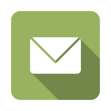 İleti düz simgesi beyaz arka plan, vektör, illüstrasyon izole