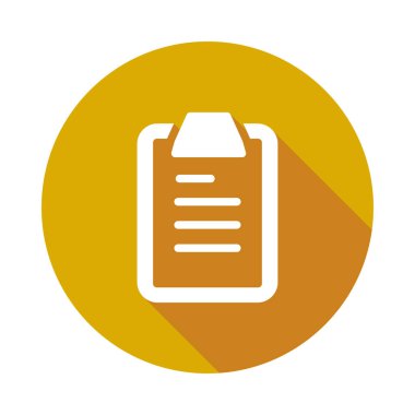 Pano ile belge düz simgesi beyaz arka plan, vektör, illüstrasyon izole