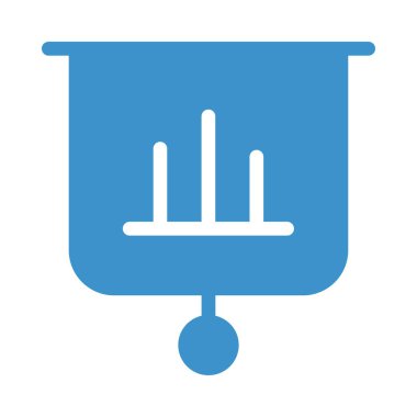 Analitik Sunum kurulu düz simgesi beyaz arka plan, vektör, illüstrasyon izole