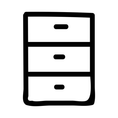 çekmeceler düz simgesi beyaz arka plan, vektör, illüstrasyon izole